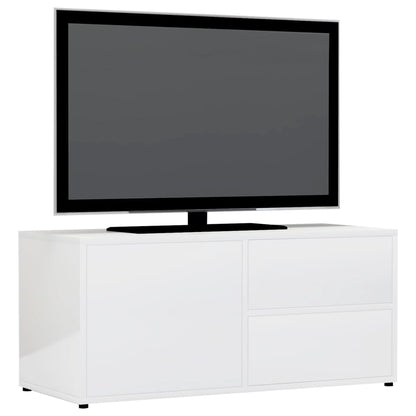 Móvel de TV 80x34x36 cm contraplacado branco brilhante