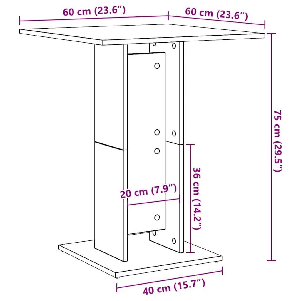 Mesa bistrô 60x60x75 cm contraplacado branco