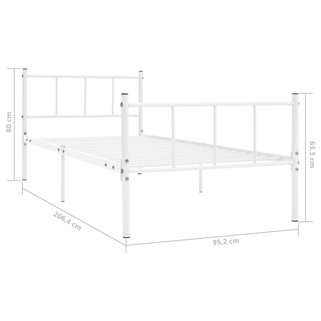 Estrutura de cama metal 90x200 cm branco