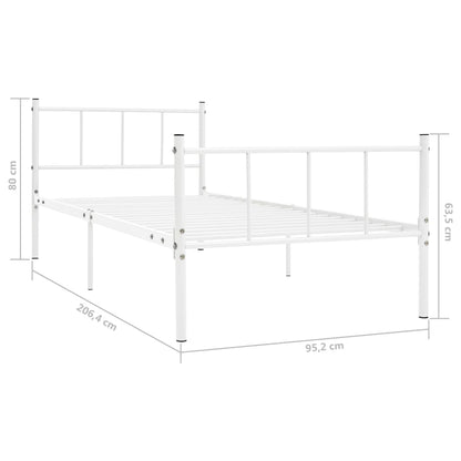 Estrutura de cama metal 90x200 cm branco