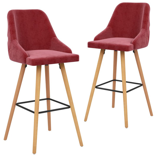 Bancos de bar 2 pcs veludo vermelho tinto