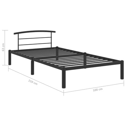 Estrutura de cama 90x200 cm metal preto