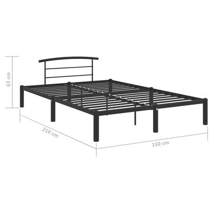 Estrutura de cama 140x200 cm metal preto