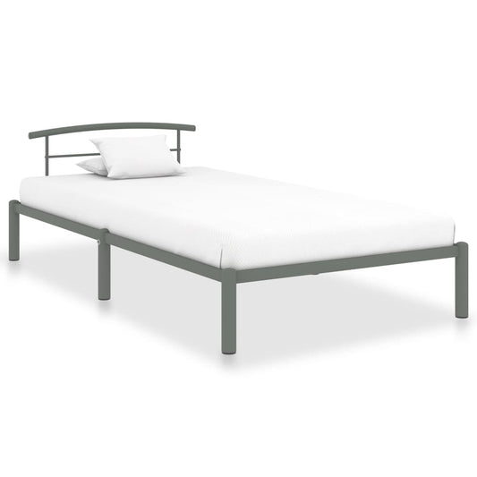 Estrutura de cama 90x200 cm metal cinzento