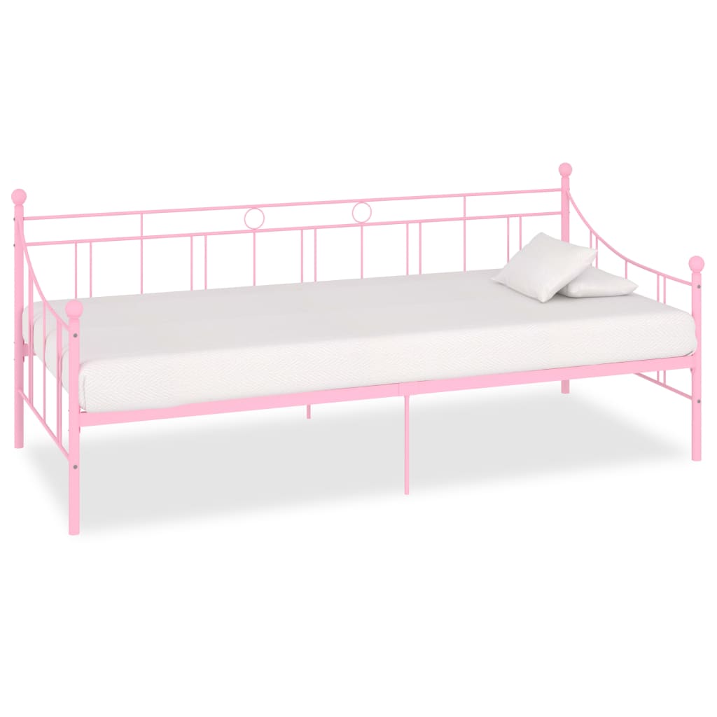 Estrutura sofá-cama 90x200 cm metal rosa