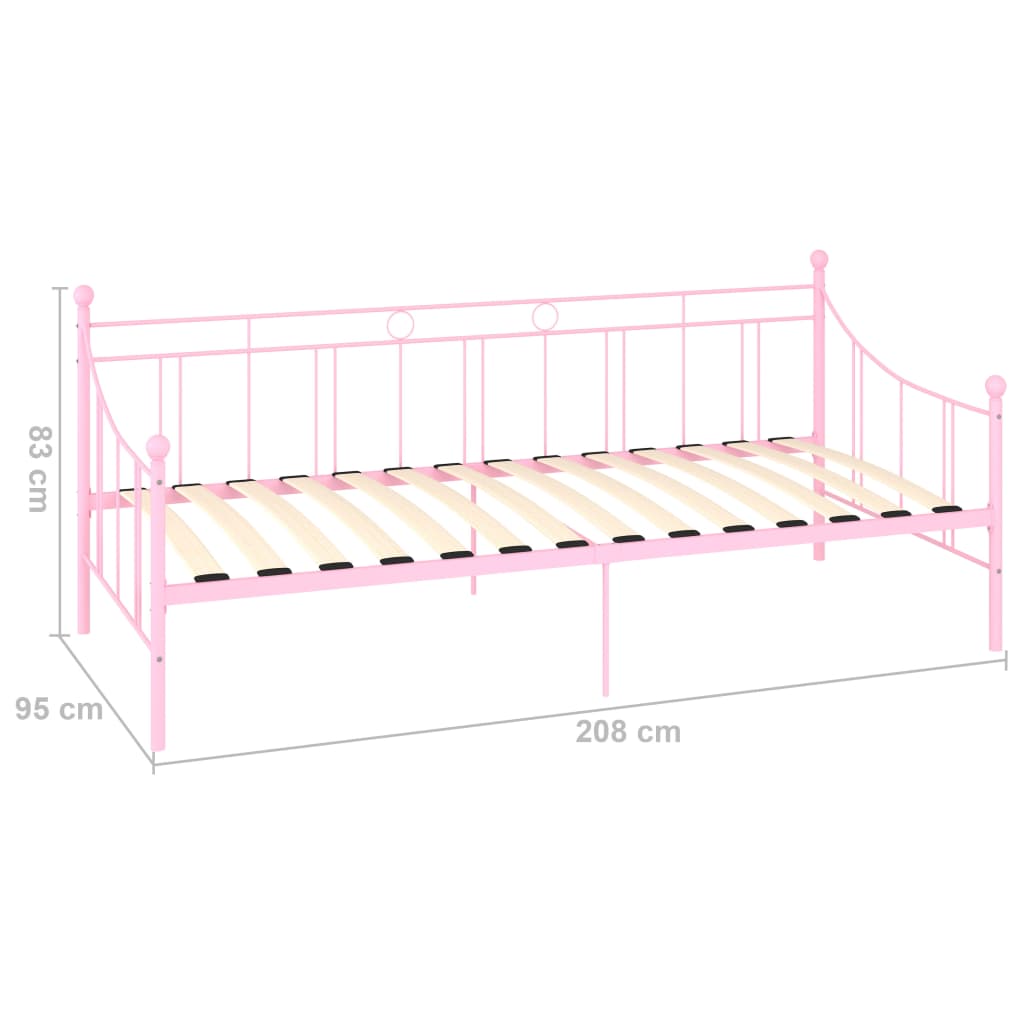 Estrutura sofá-cama 90x200 cm metal rosa