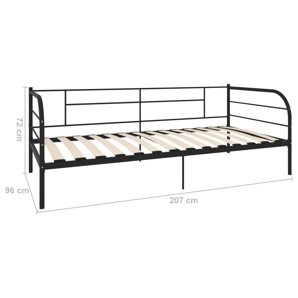 Estrutura sofá-cama 90x200 cm metal preto