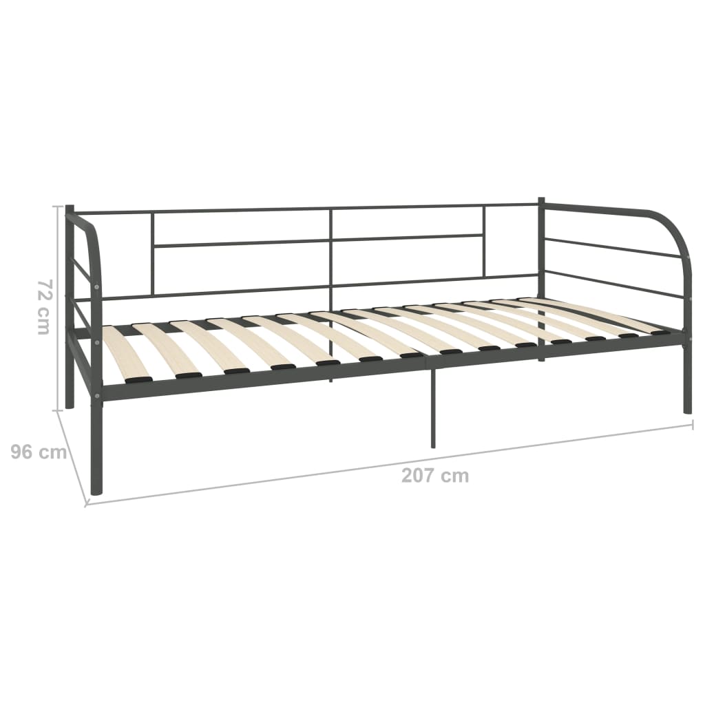 Estrutura sofá-cama 90x200 cm metal cinzento