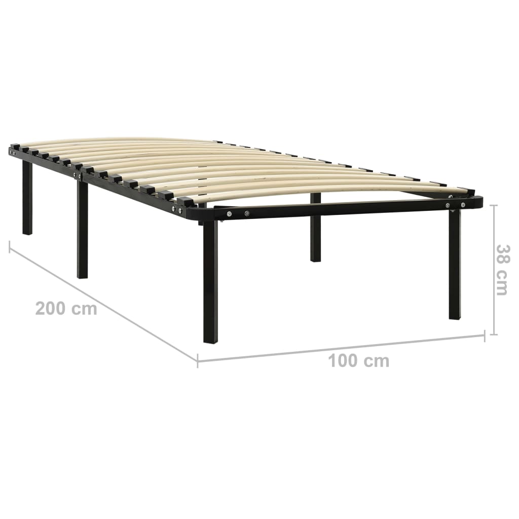 Estrutura de cama 100x200 cm metal preto