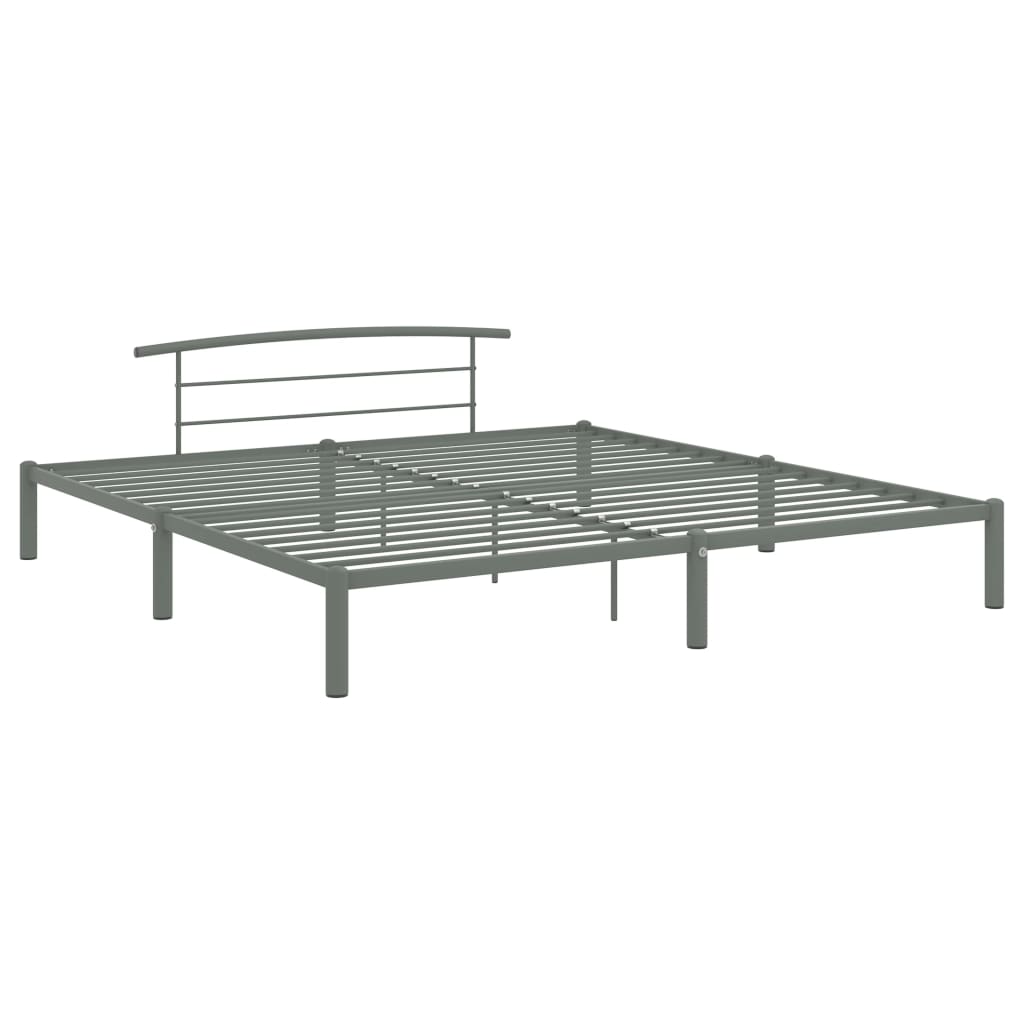 Estrutura de cama 200x200 cm metal cinzento