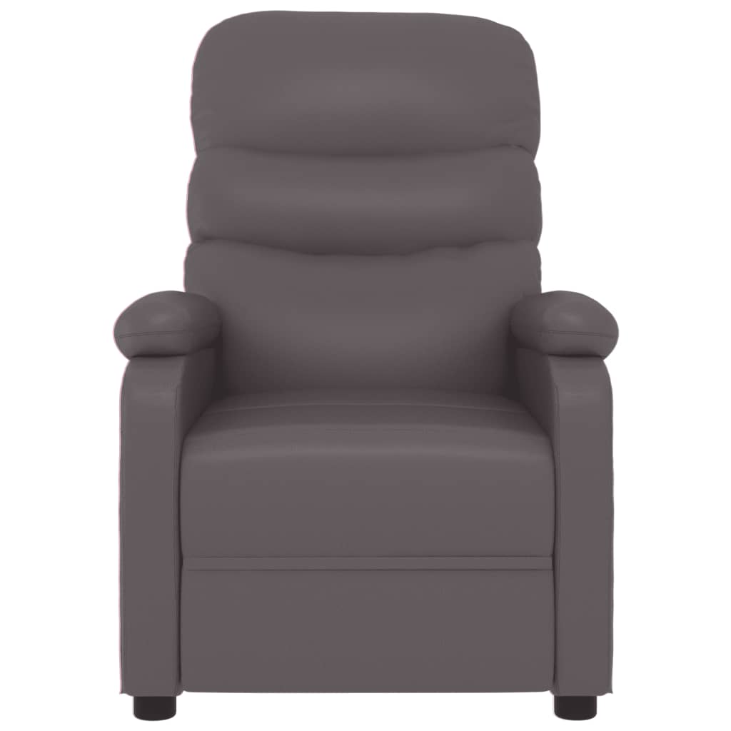 Poltrona Daile com 6 Pontos de  Massagens e Reclinação - Couro Artificial - Cinzento - Design Moderno