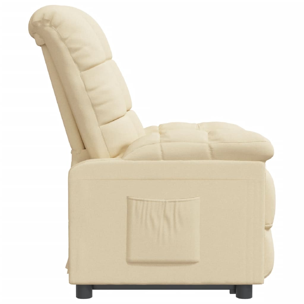 Poltrona Relax Celin Reclinável em Tecido Premium - Creme - Design Moderno