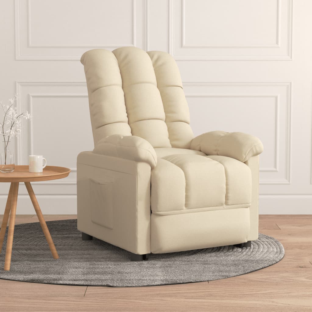 Poltrona Relax Celin Reclinável em Tecido Premium - Creme - Design Moderno