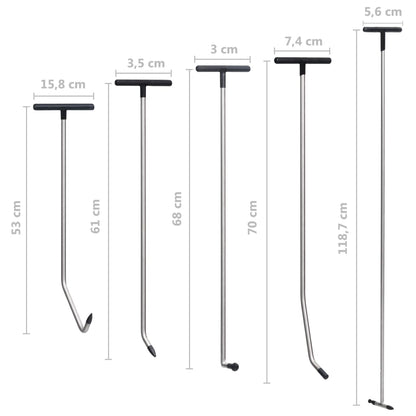 Conjunto reparação de mossas s/ repintura 5 pcs aço inoxidável