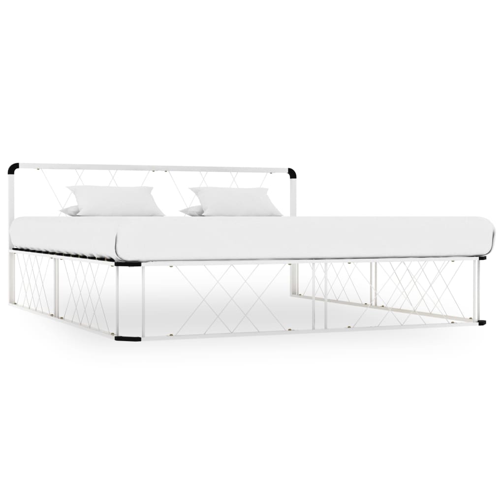 Estrutura de cama 200x200 cm metal branco