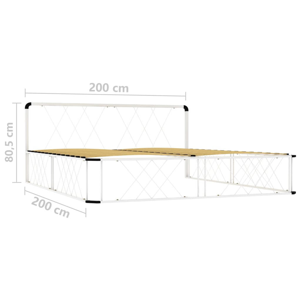 Estrutura de cama 200x200 cm metal branco