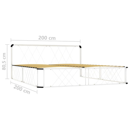 Estrutura de cama 200x200 cm metal branco