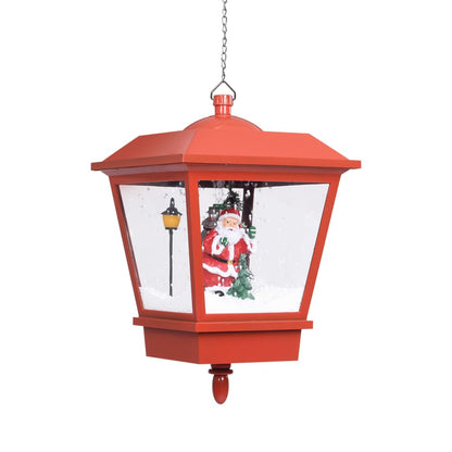 Candeeiro de teto c/ luzes LED e Pai Natal 27x27x45 cm vermelho