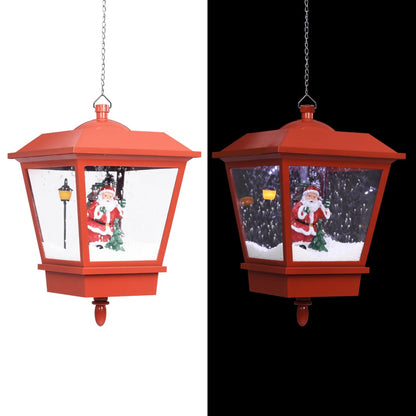 Candeeiro de teto c/ luzes LED e Pai Natal 27x27x45 cm vermelho