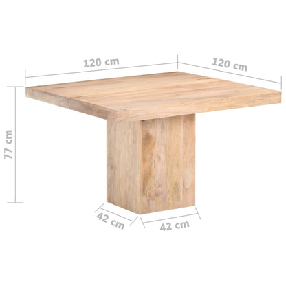 Mesa de jantar 120x120x77 cm madeira de mangueira maciça