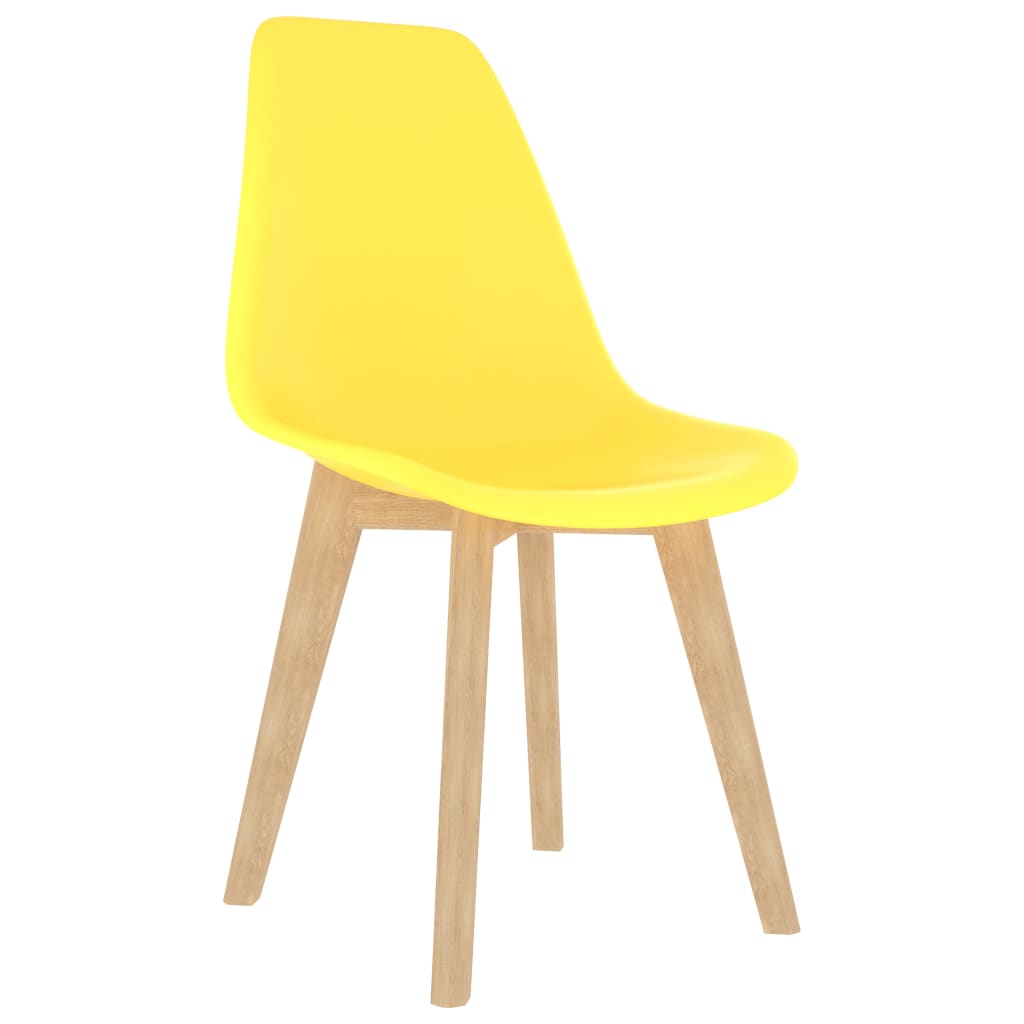 Cadeiras de jantar 2 pcs plástico amarelo