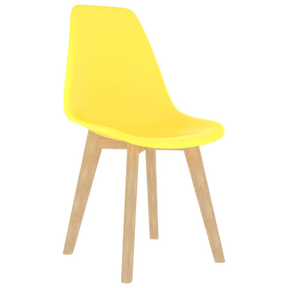 Cadeiras de jantar 2 pcs plástico amarelo