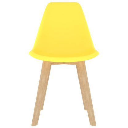 Cadeiras de jantar 2 pcs plástico amarelo