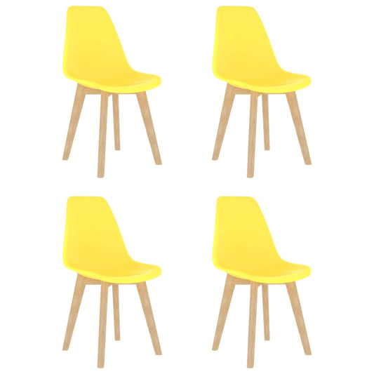 Cadeiras de jantar 4 pcs plástico amarelo