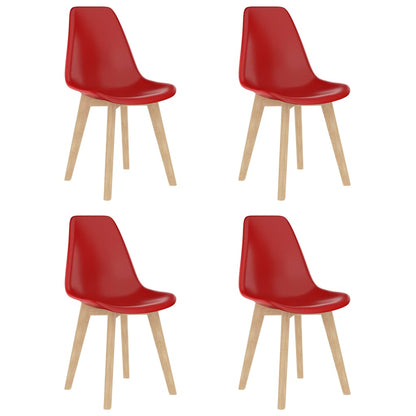 Cadeiras de jantar 4 pcs plástico vermelho