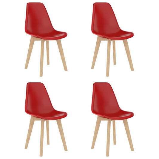 Cadeiras de jantar 4 pcs plástico vermelho