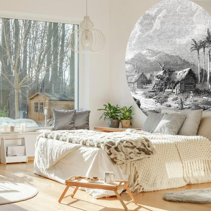 WallArt Papel de parede circular "Landscape of Guadeloupe" 190 cm