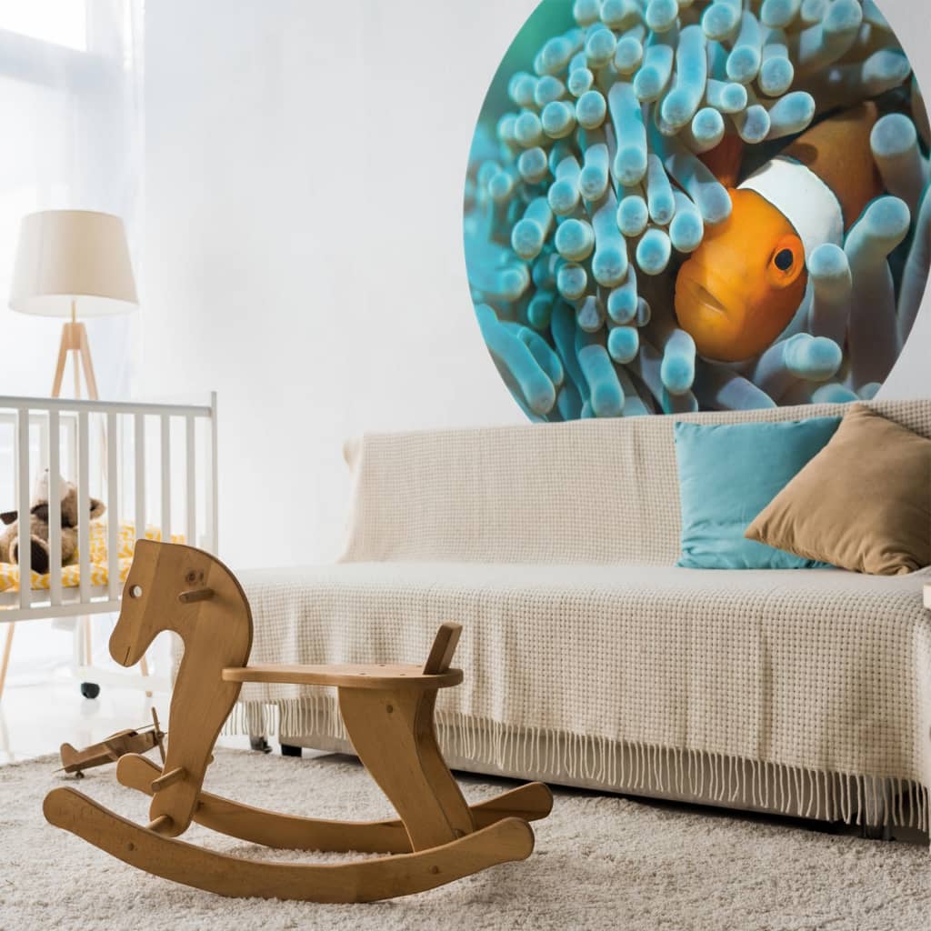 WallArt Papel de parede circular "Nemo the Anemonefish" 190 cm