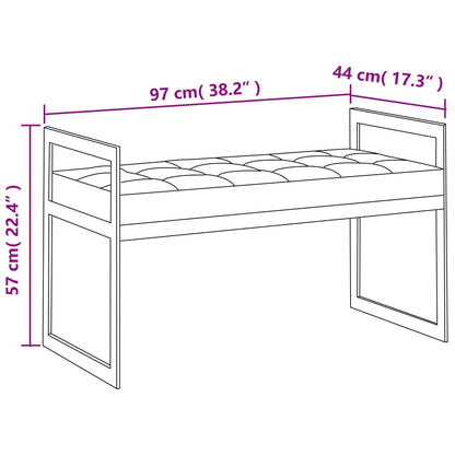 Banco 97 cm aço inoxidável e veludo preto