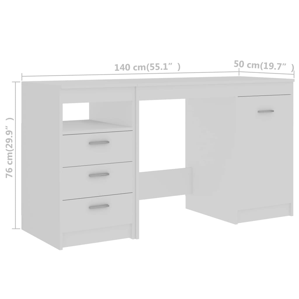 Secretária Hommy de 140cm - Branco - Design Moderno