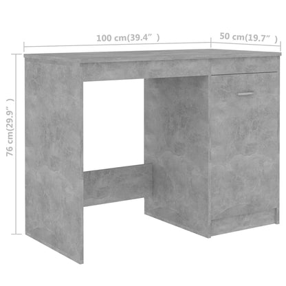 Secretária 140x50x76 cm contraplacado cinzento cimento