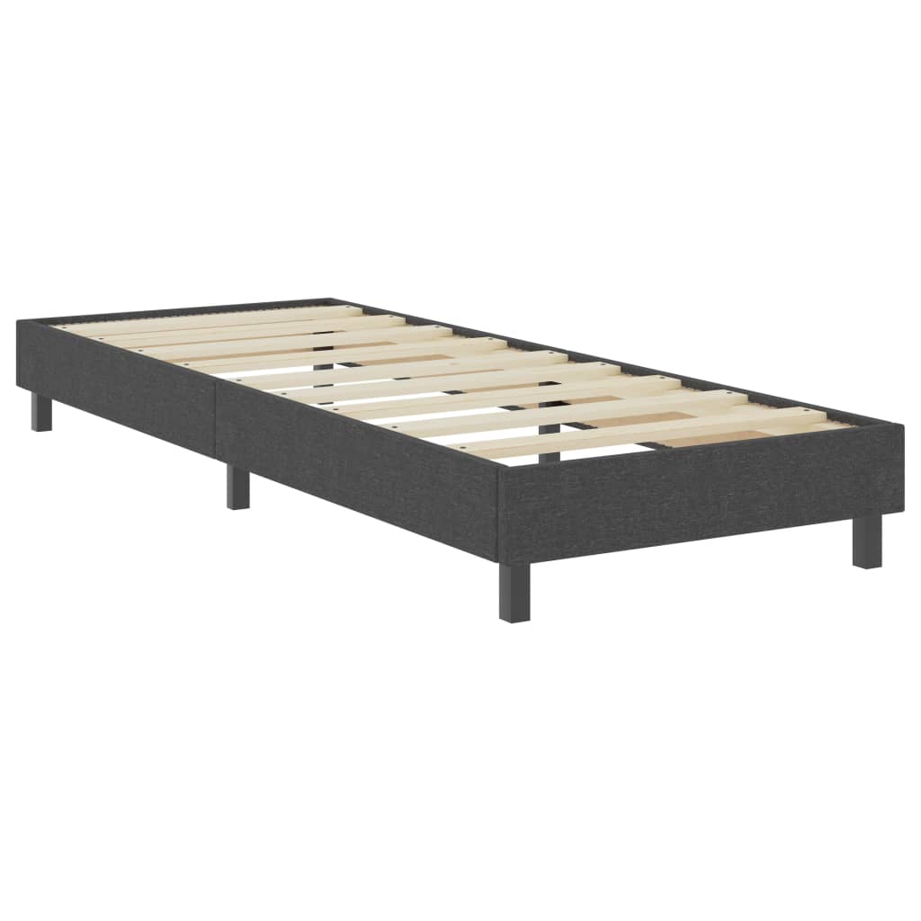 Cama boxspring 90x200 cm tecido cinzento-escuro