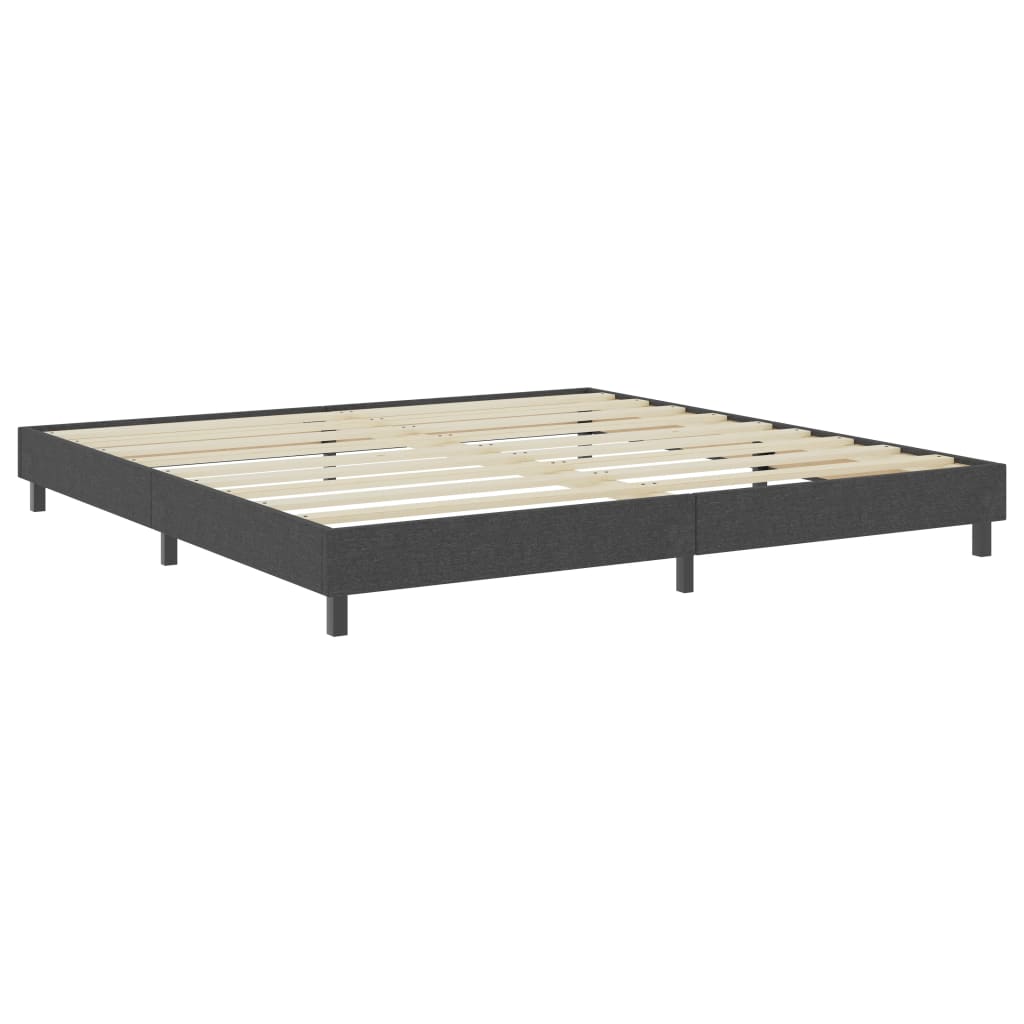 Cama boxspring 200x200 cm tecido cinzento-escuro