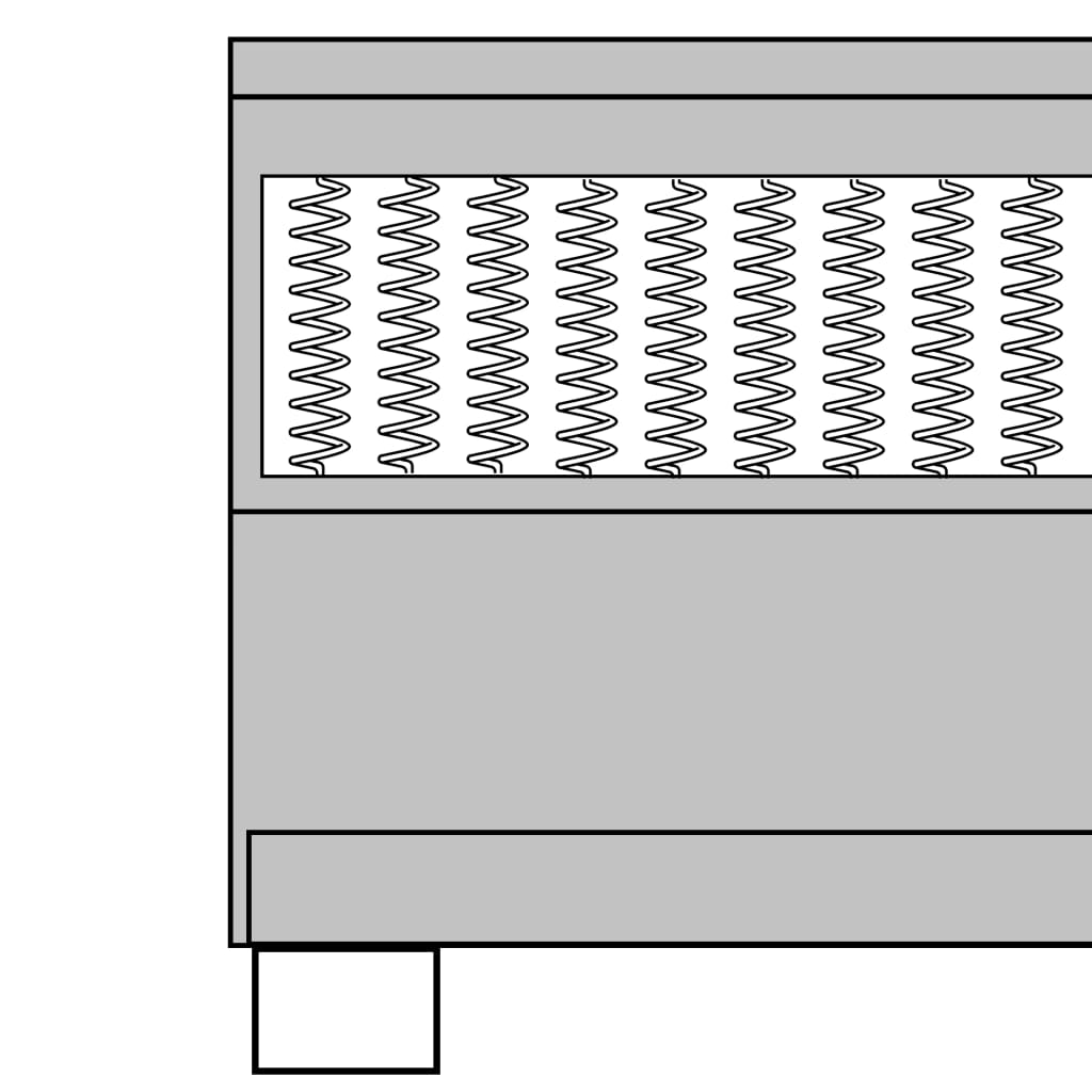 Cama boxspring 200x200 cm tecido cinzento-escuro