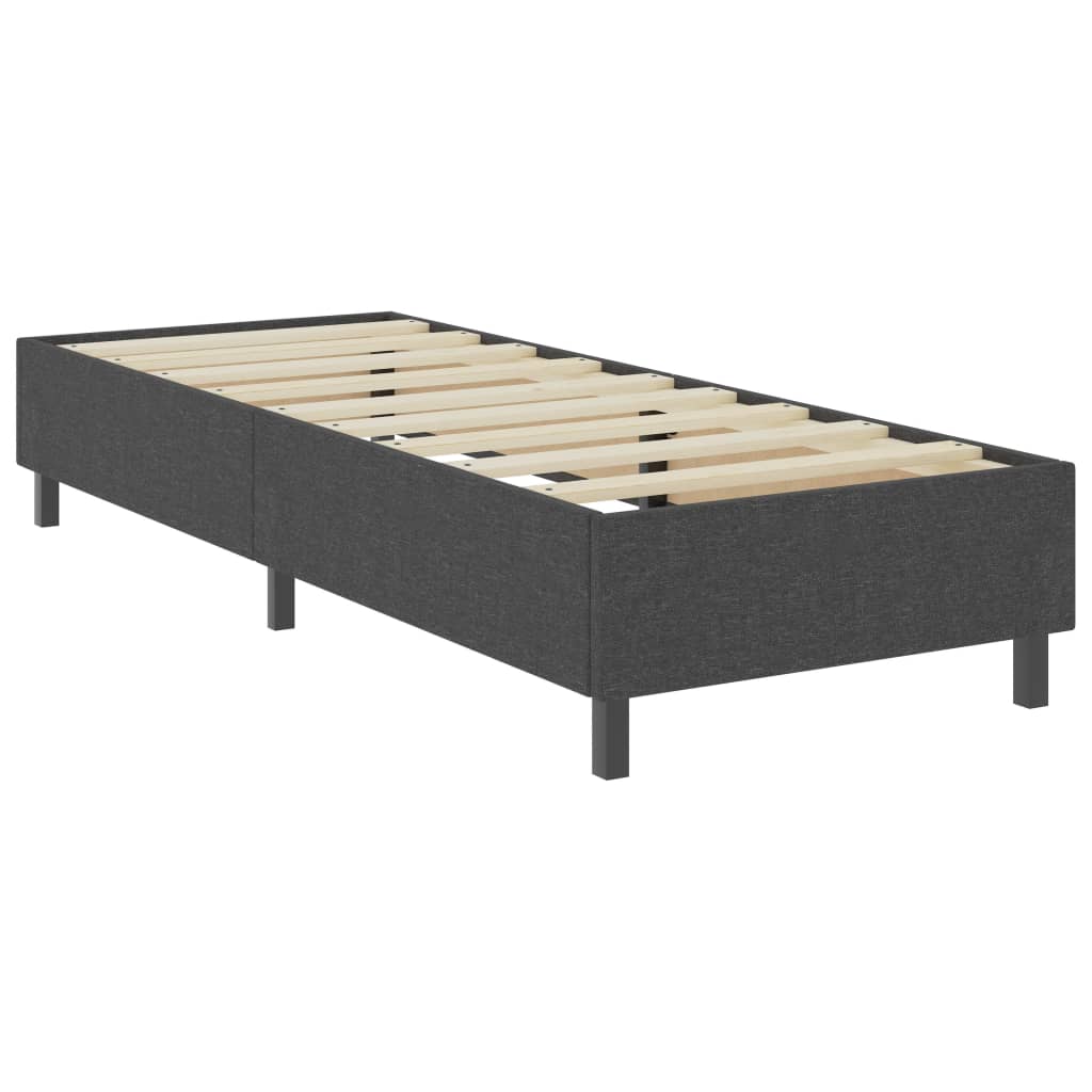 Cama boxspring 80x200 cm tecido cinzento-escuro