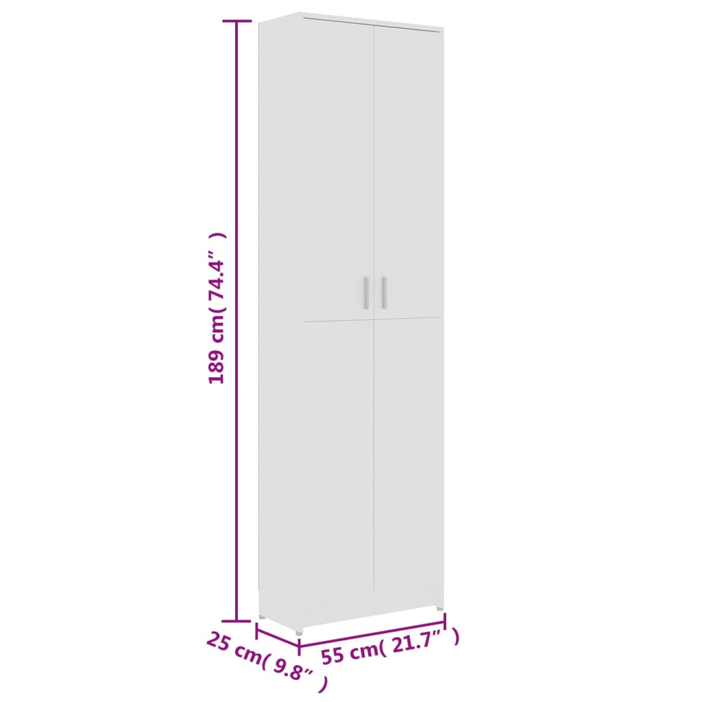 Armário Alto Crisio de 189cm - Branco - Design Moderno