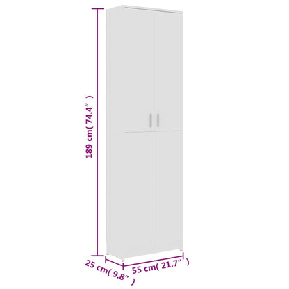 Armário Alto Crisio de 189cm - Branco - Design Moderno