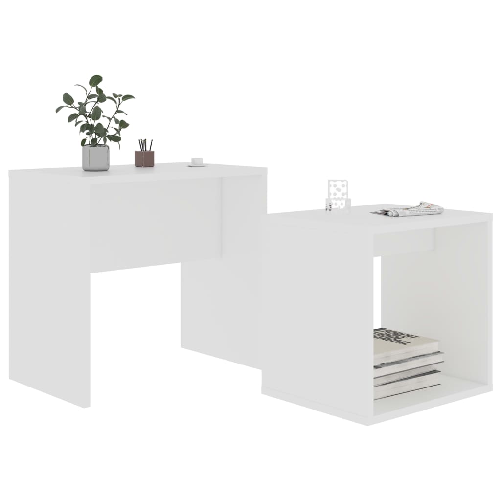 Conjunto mesas de centro 48x30x45 cm contraplacado branco