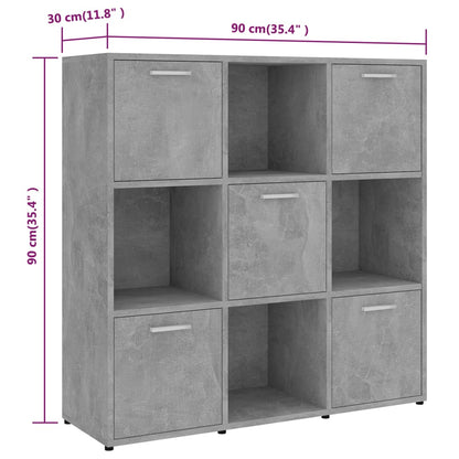 Estante 90x30x90 cm contraplacado cinzento cimento