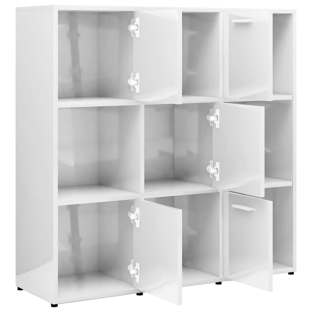 Estante 90x30x90 cm contraplacado branco brilhante