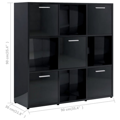 Estante 90x30x90 cm contraplacado preto brilhante