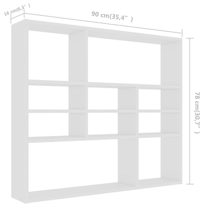 Estante de parede 90x16x78 cm contraplacado branco