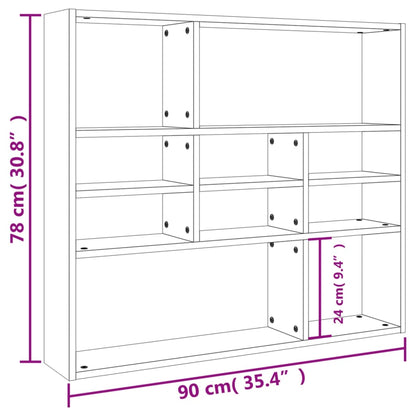 Estante de parede 90x16x78 cm contraplacado cinzento cimento