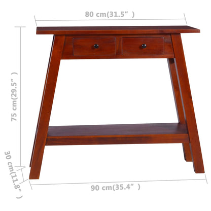 Mesa consola 90x30x75 cm mogno maciço castanho clássico