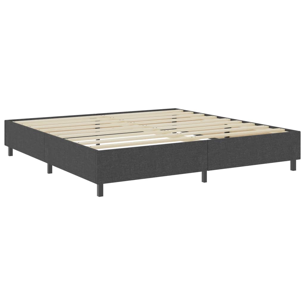 Cama boxspring 200x200 cm tecido cinzento-escuro