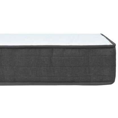 Cama boxspring 200x200 cm tecido cinzento-escuro